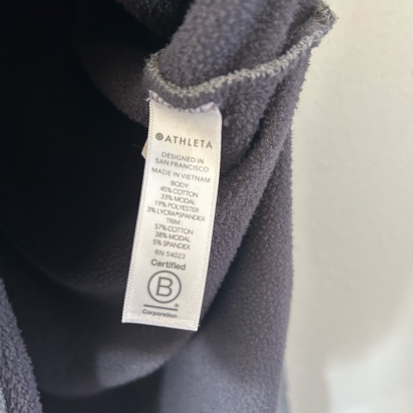 Athleta Coaster Luxe Sweatshirt Black Heather - Picture 3 of 4